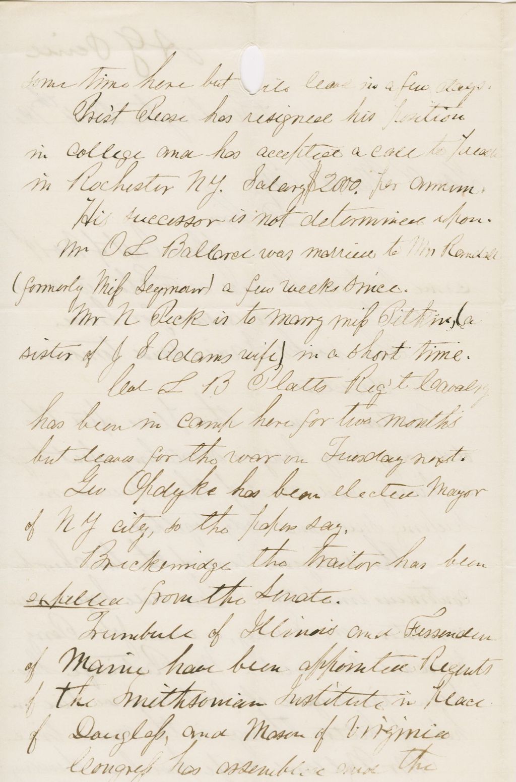 Miniature of Letter from ALBERT G. PEIRCE to GEORGE PERKINS MARSH, dated December 4, 1861.