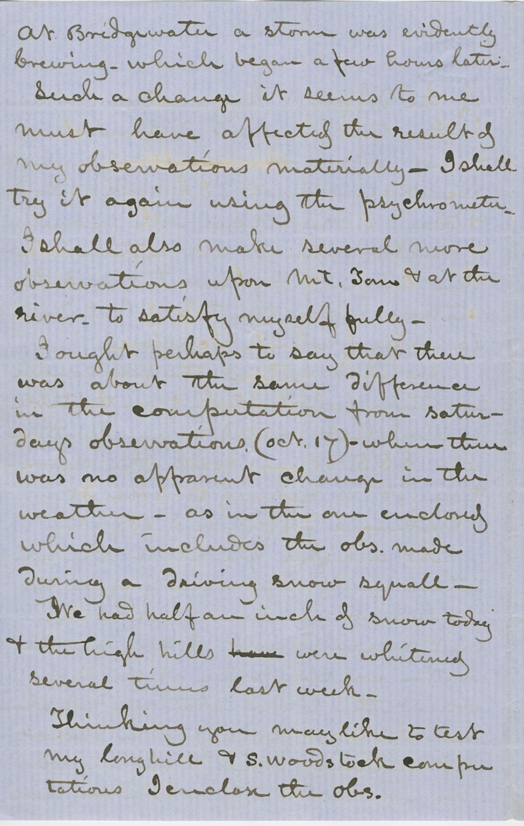 Miniature of Letter from CHARLES MARSH to GEORGE PERKINS MARSH, dated October 11, 1857.