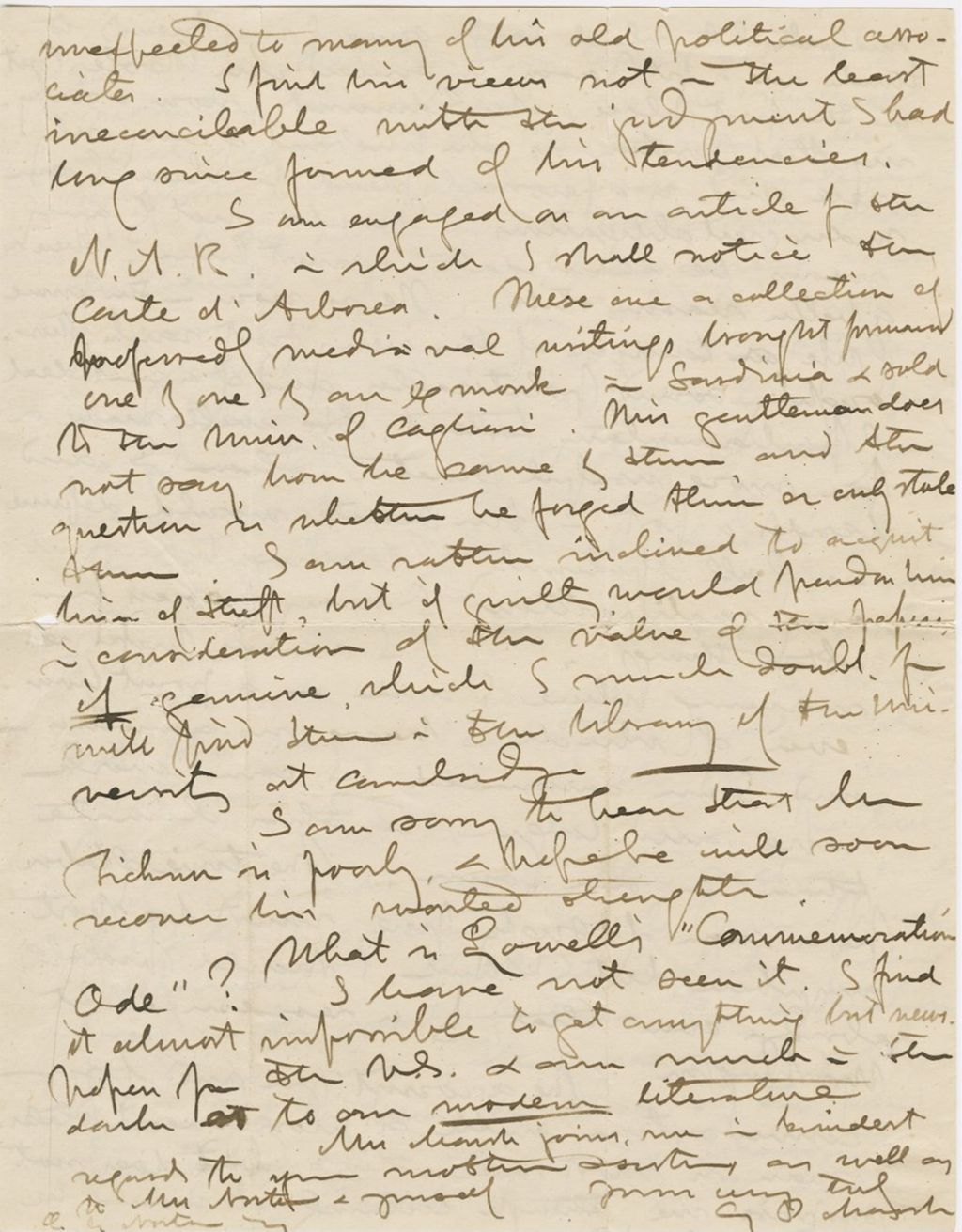 Miniature of Letter from GEORGE PERKINS MARSH to CHARLES ELIOT NORTON, dated July 2, 1866.