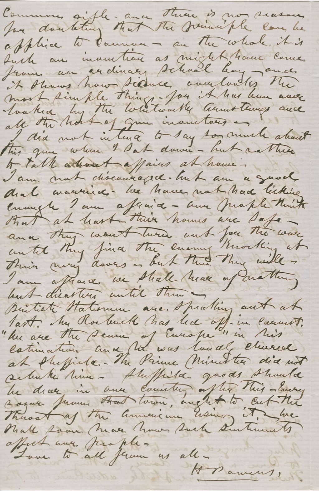 Miniature of Letter from HIRAM POWERS to GEORGE PERKINS MARSH, dated August 16, 1862.