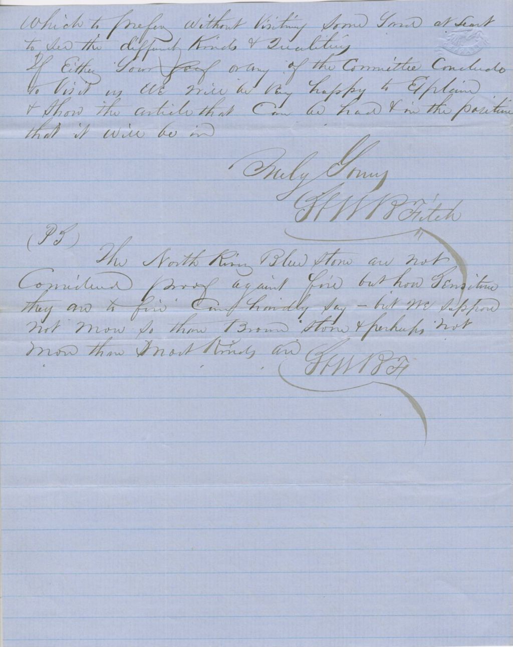 Miniature of Letter from H. W. R. FITCH to GEORGE PERKINS MARSH, dated March 29, 1860.