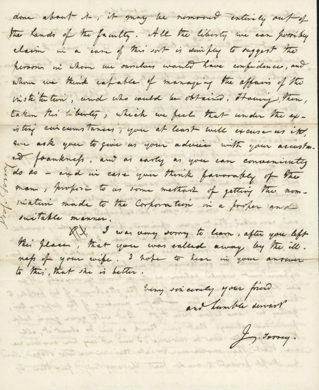 Miniature of Letter from JOSEPH TORREY to GEORGE PERKINS MARSH, dated November 26, 1848.