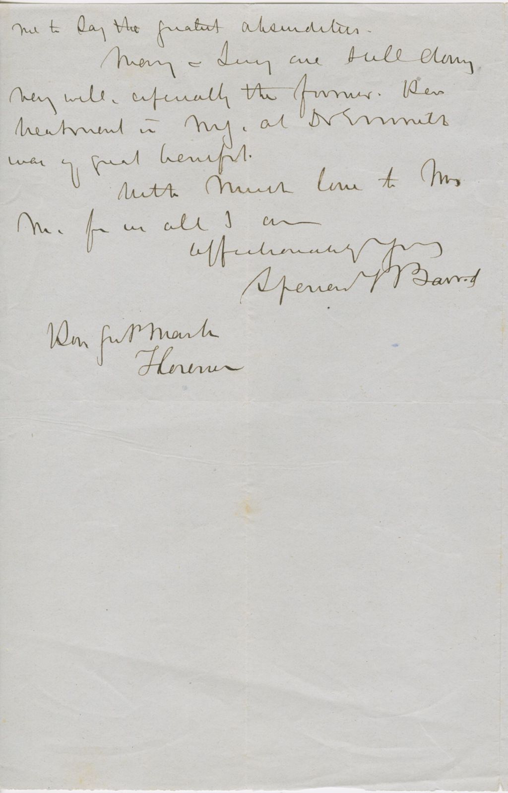 Miniature of Letter from SPENCER FULLERTON BAIRD to GEORGE PERKINS MARSH, dated April 21, 1867.