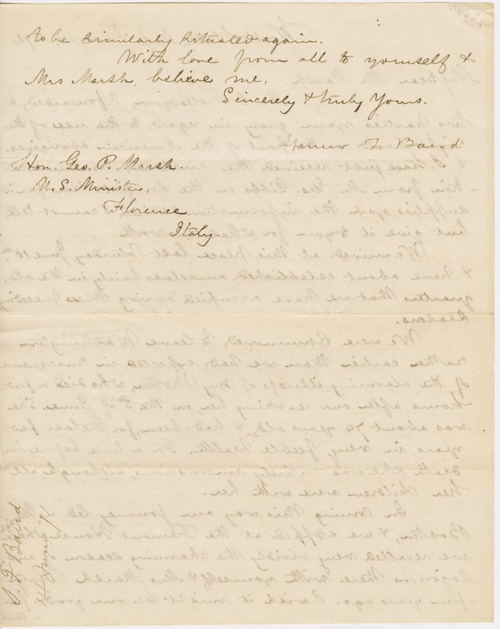 Miniature of Letter from SPENCER FULLERTON BAIRD to GEORGE PERKINS MARSH, dated June 14, 1871.