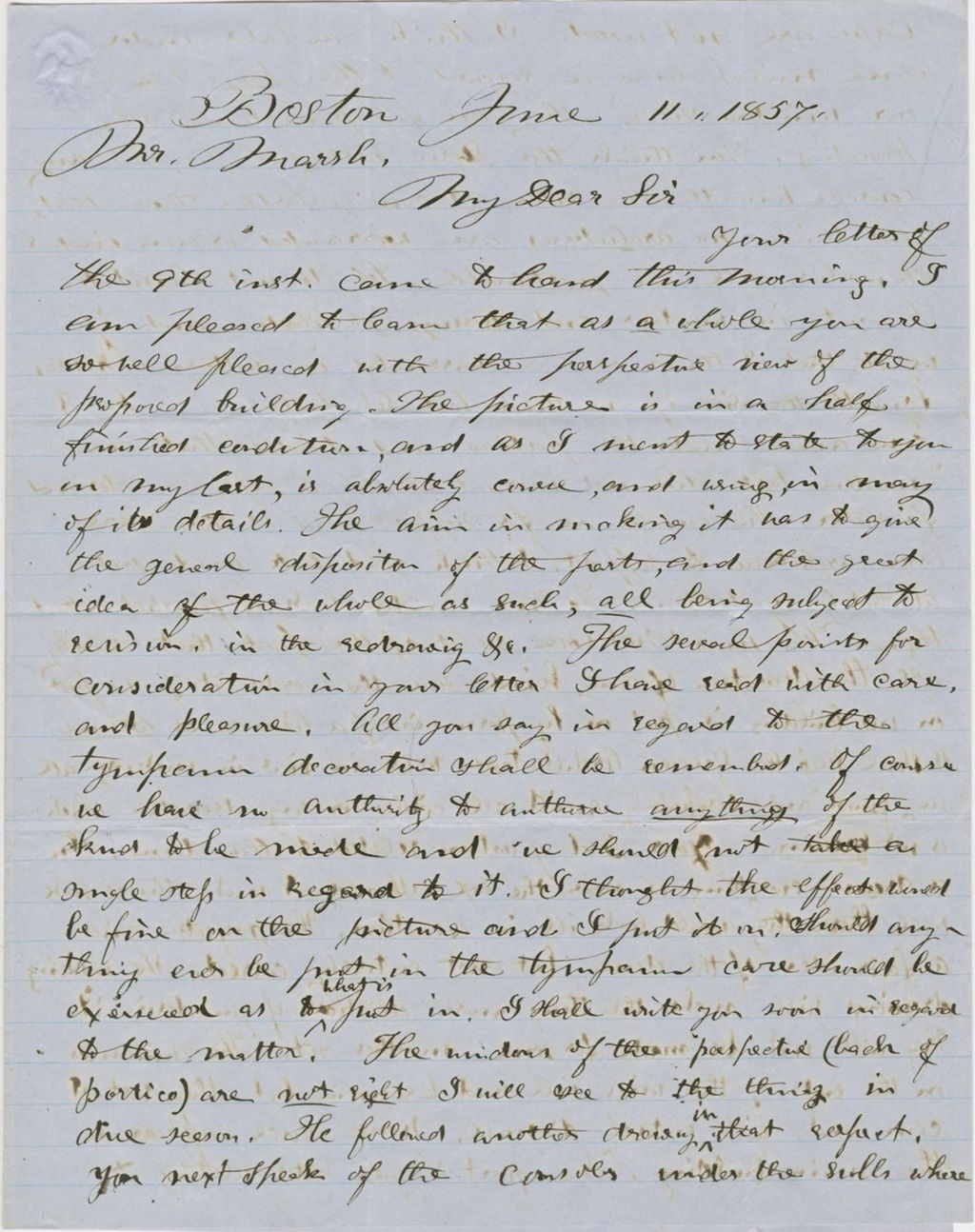 Miniature of Letter from THOMAS WILLIAM SILLOWAY to GEORGE PERKINS MARSH, dated June 11, 1857.