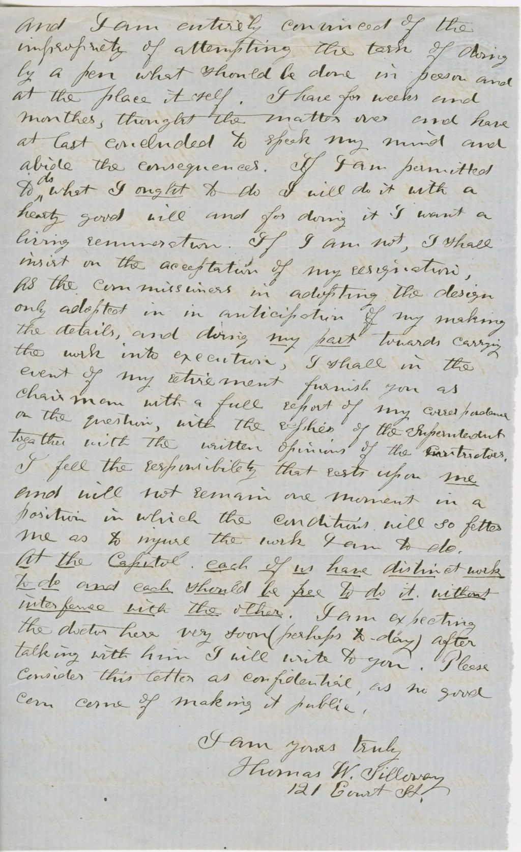 Miniature of Letter from THOMAS WILLIAM SILLOWAY to GEORGE PERKINS MARSH, dated March 26, 1858.