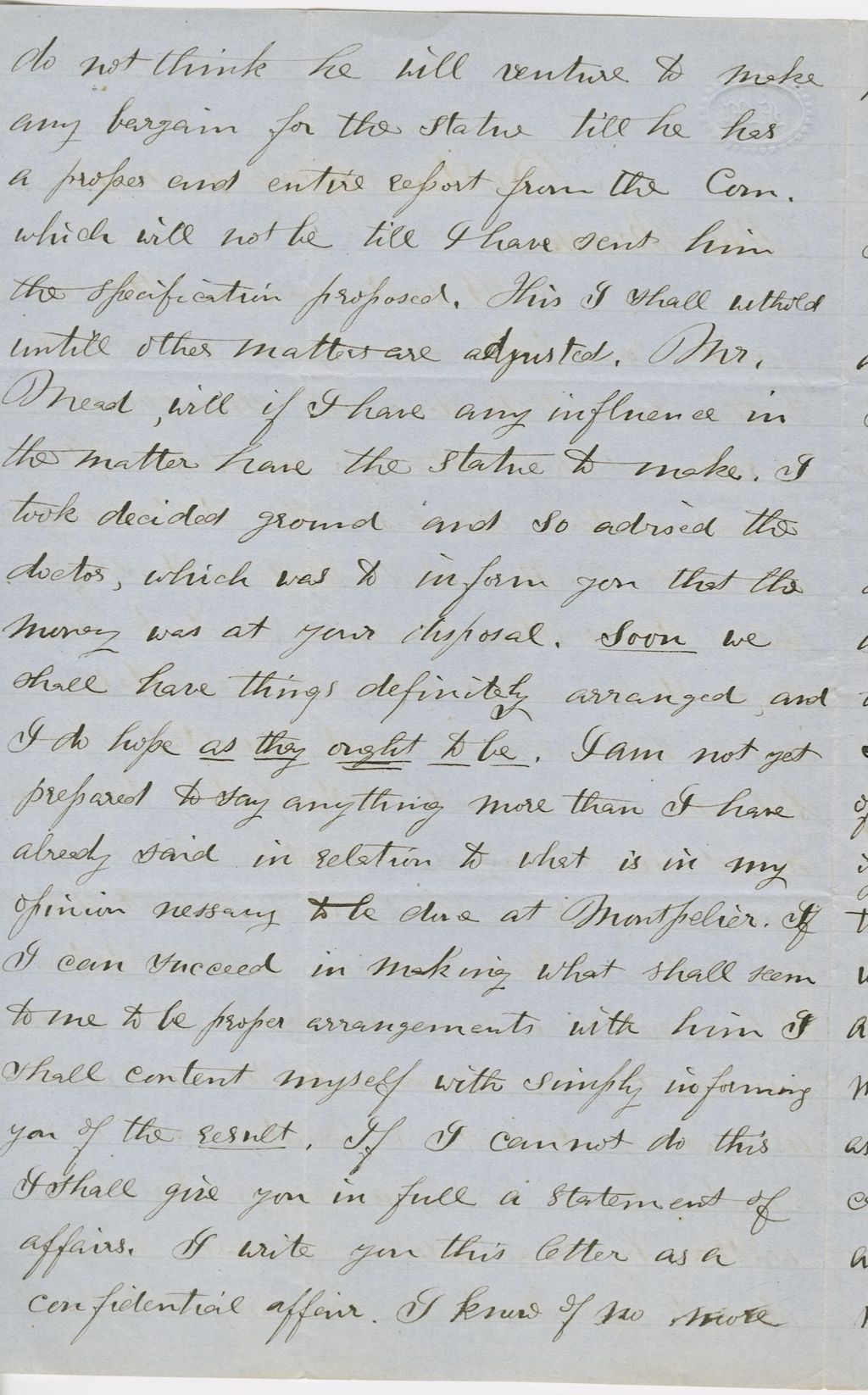 Miniature of Letter from THOMAS WILLIAM SILLOWAY, 1828-1910 to GEORGE PERKINS MARSH, dated April 1, 1858.