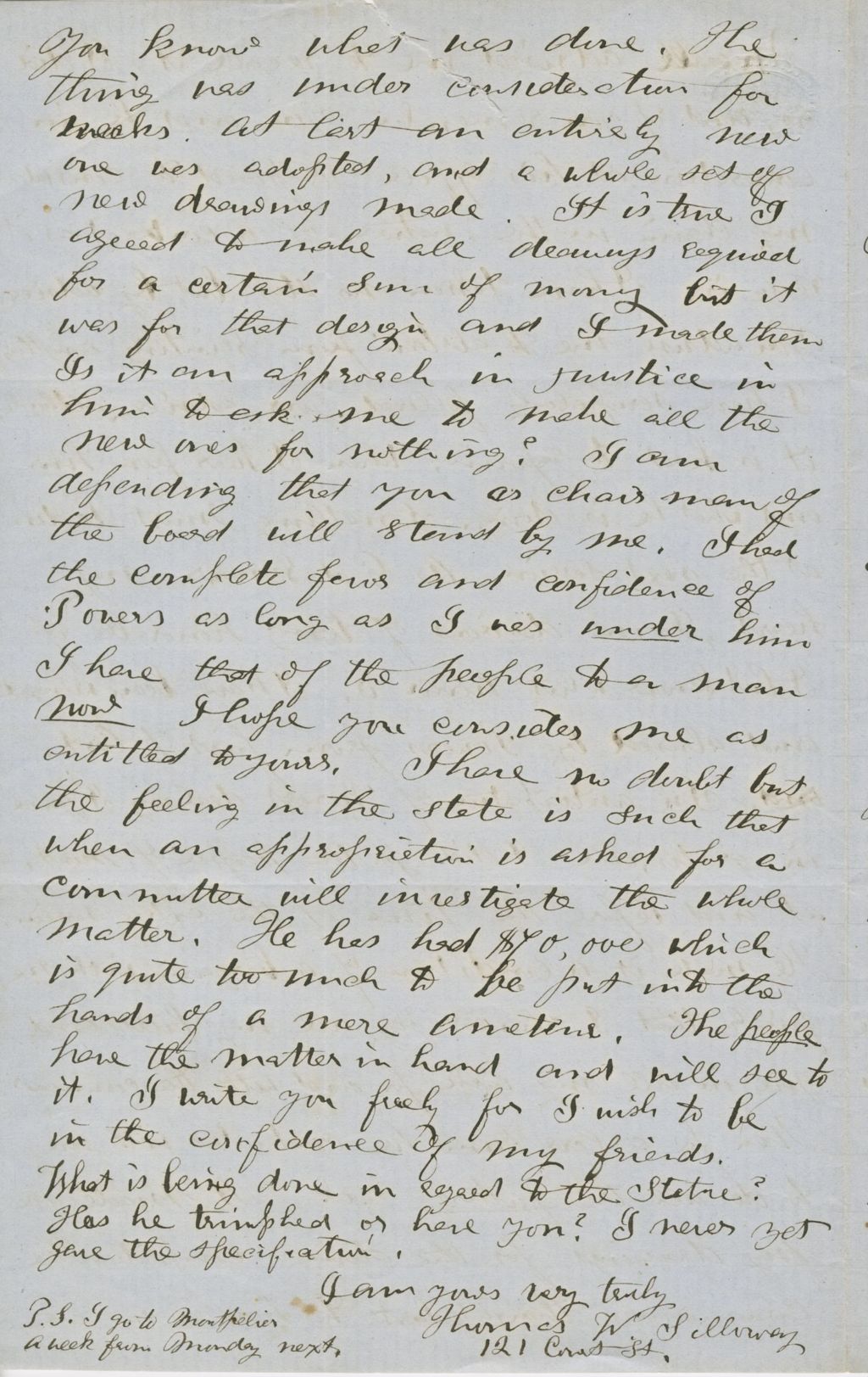 Miniature of Letter from THOMAS WILLIAM SILLOWAY to GEORGE PERKINS MARSH, dated June 17, 1858.