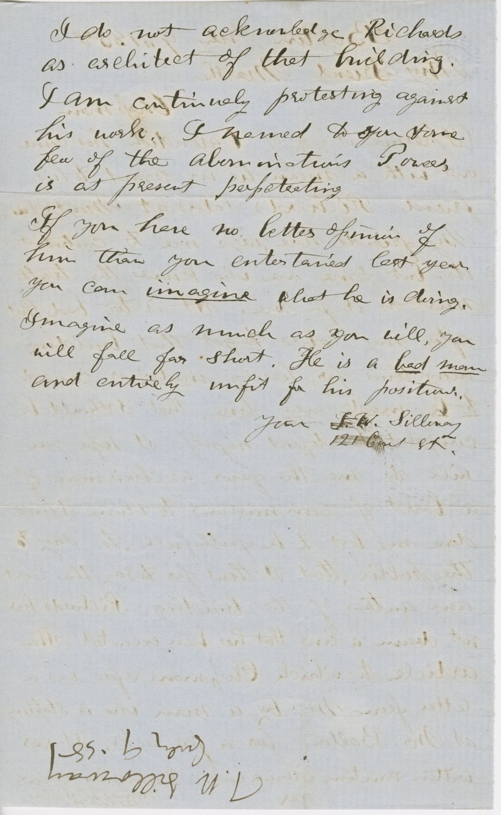 Miniature of Letter from THOMAS WILLIAM SILLOWAY to GEORGE PERKINS MARSH, dated July 9, 1858.