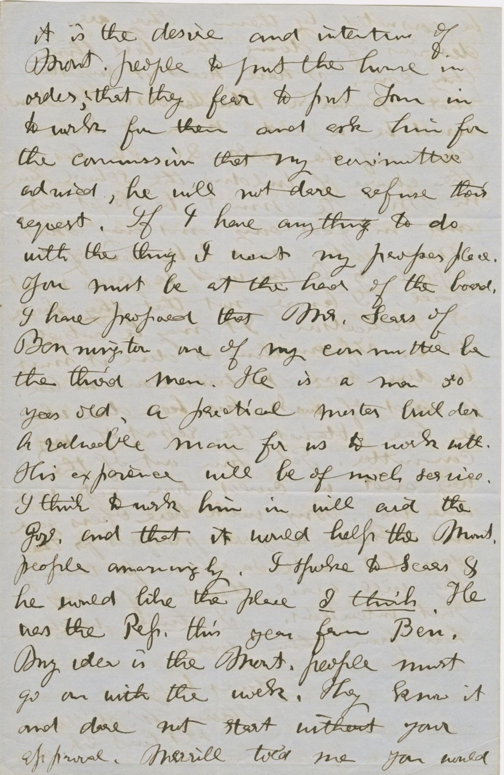 Miniature of Letter from THOMAS WILLIAM SILLOWAY to GEORGE PERKINS MARSH, dated December 1, 1858.