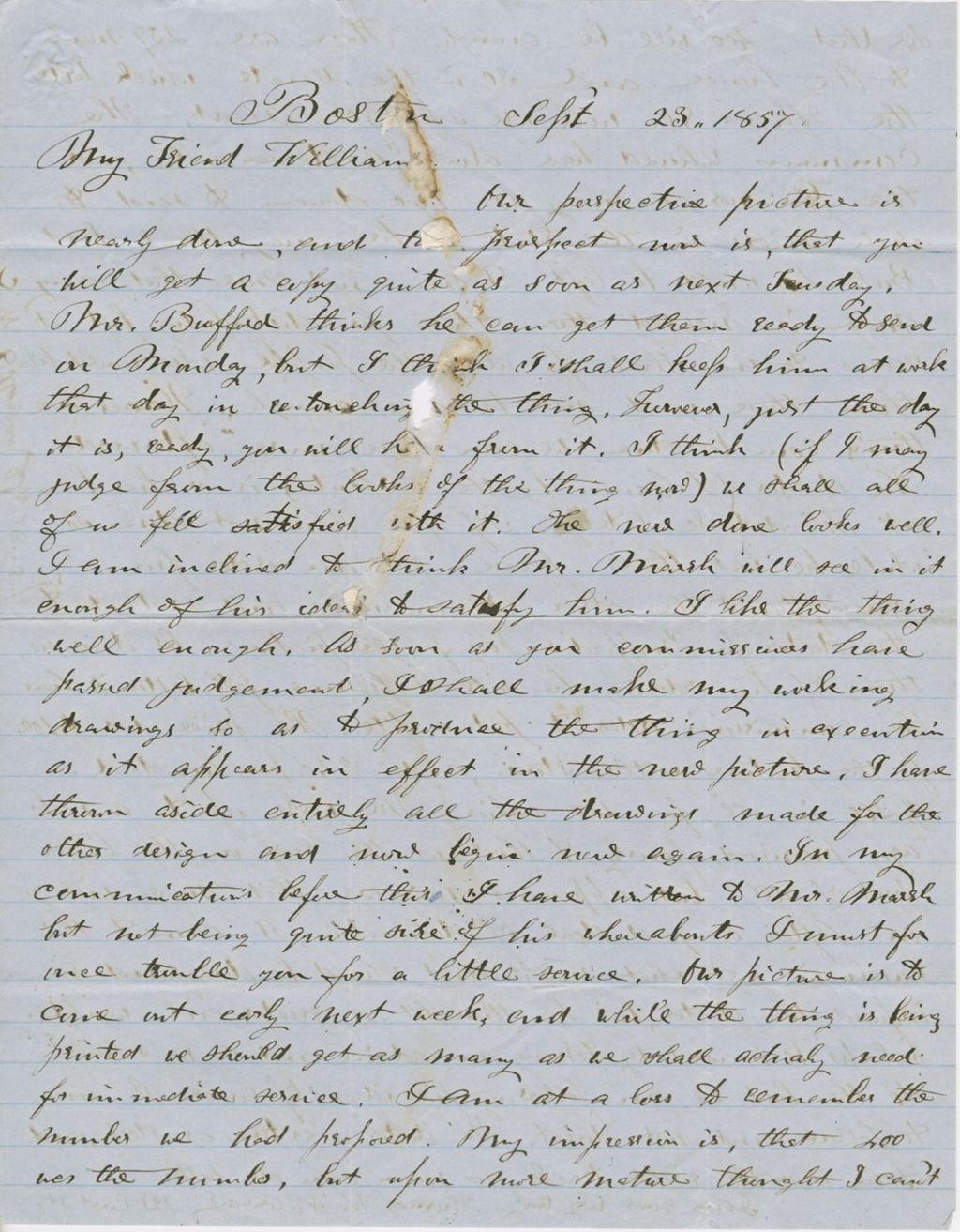 Miniature of Letter from THOMAS WILLIAM SILLOWAY to NORMAN WILLIAMS, dated September 23, 1857.