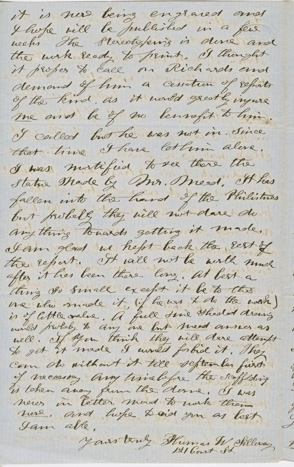 Miniature of Letter from THOMAS W. SILLOWAY to GEORGE PERKINS MARSH, dated May 3, 1858.