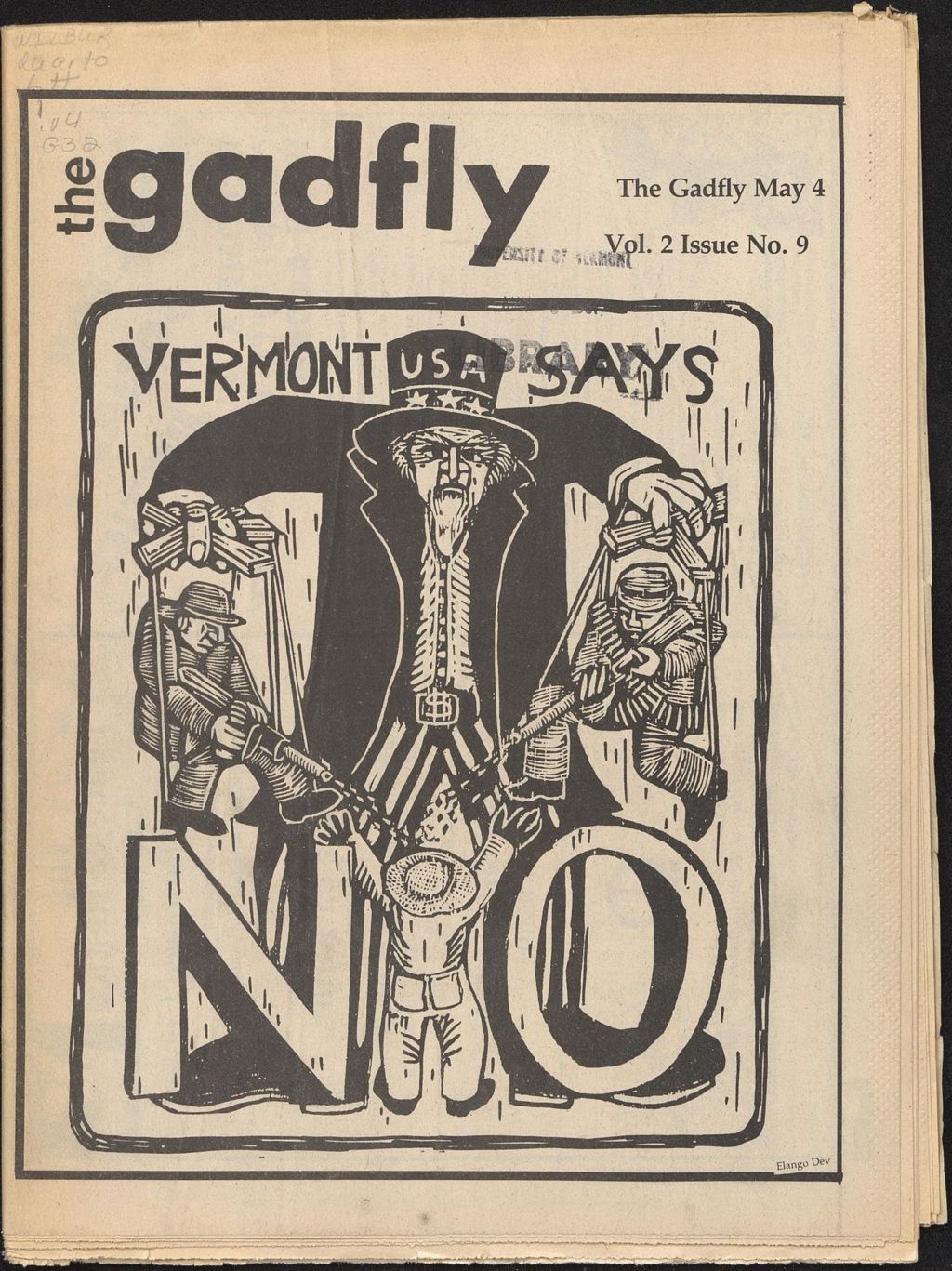 Miniature of The Gadfly : a UVM student newspaper, vol. 02, n. 09