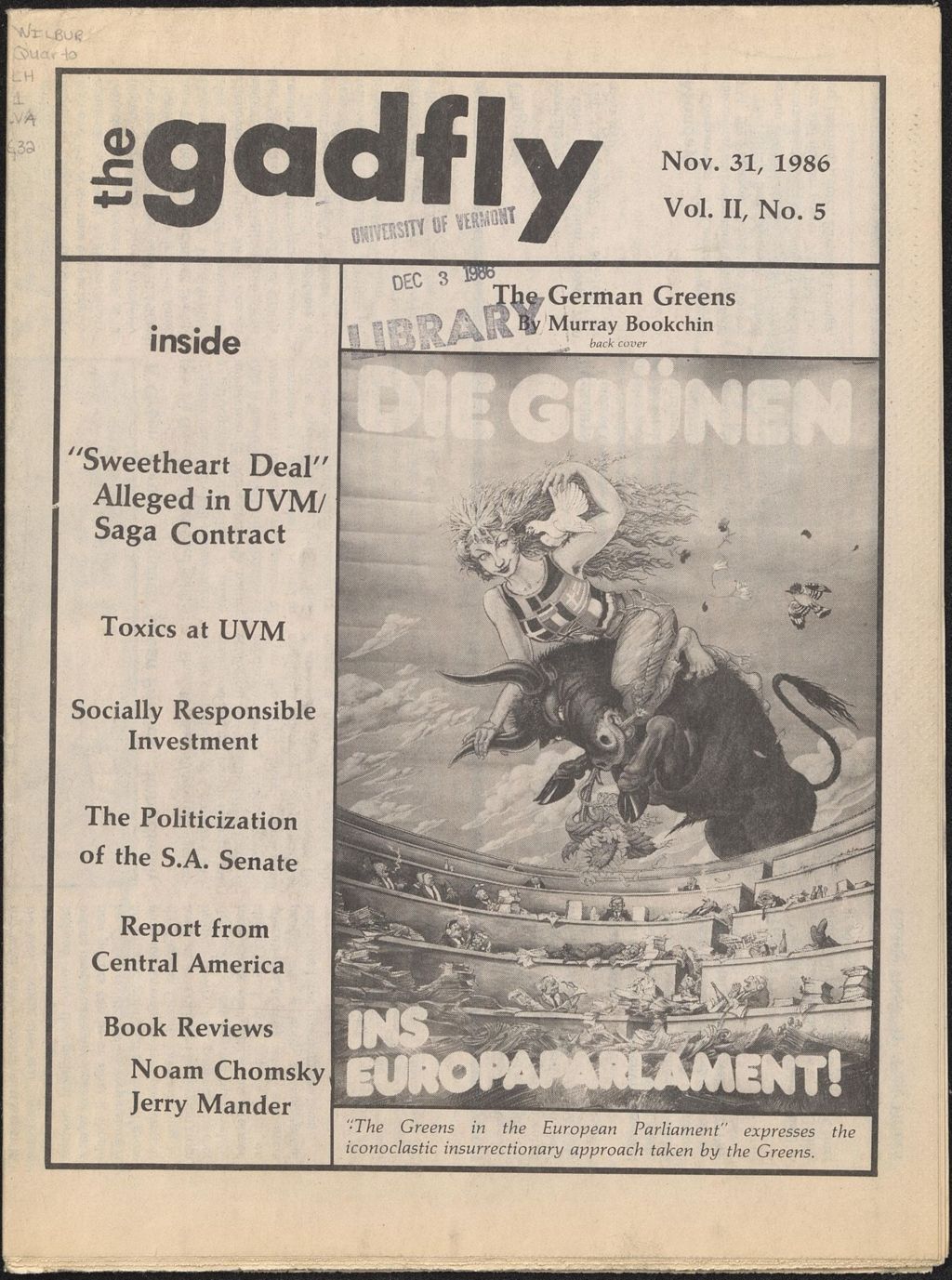 Miniature of The Gadfly : a UVM student newspaper, vol. 02, n. 05