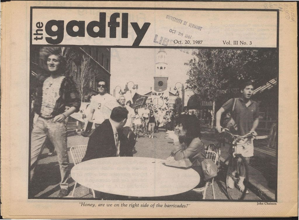 Miniature of The Gadfly : a UVM student newspaper, vol. 03, n. 03