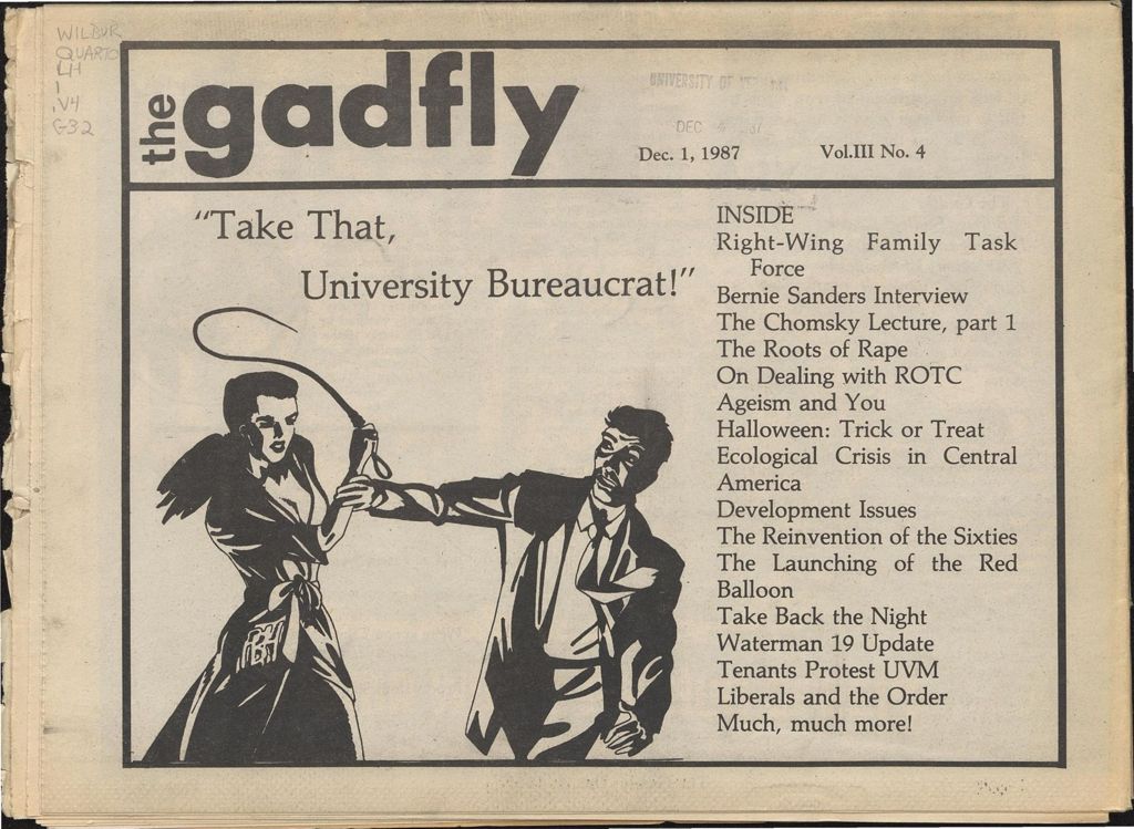 Miniature of The Gadfly : a UVM student newspaper, vol. 03, n. 04