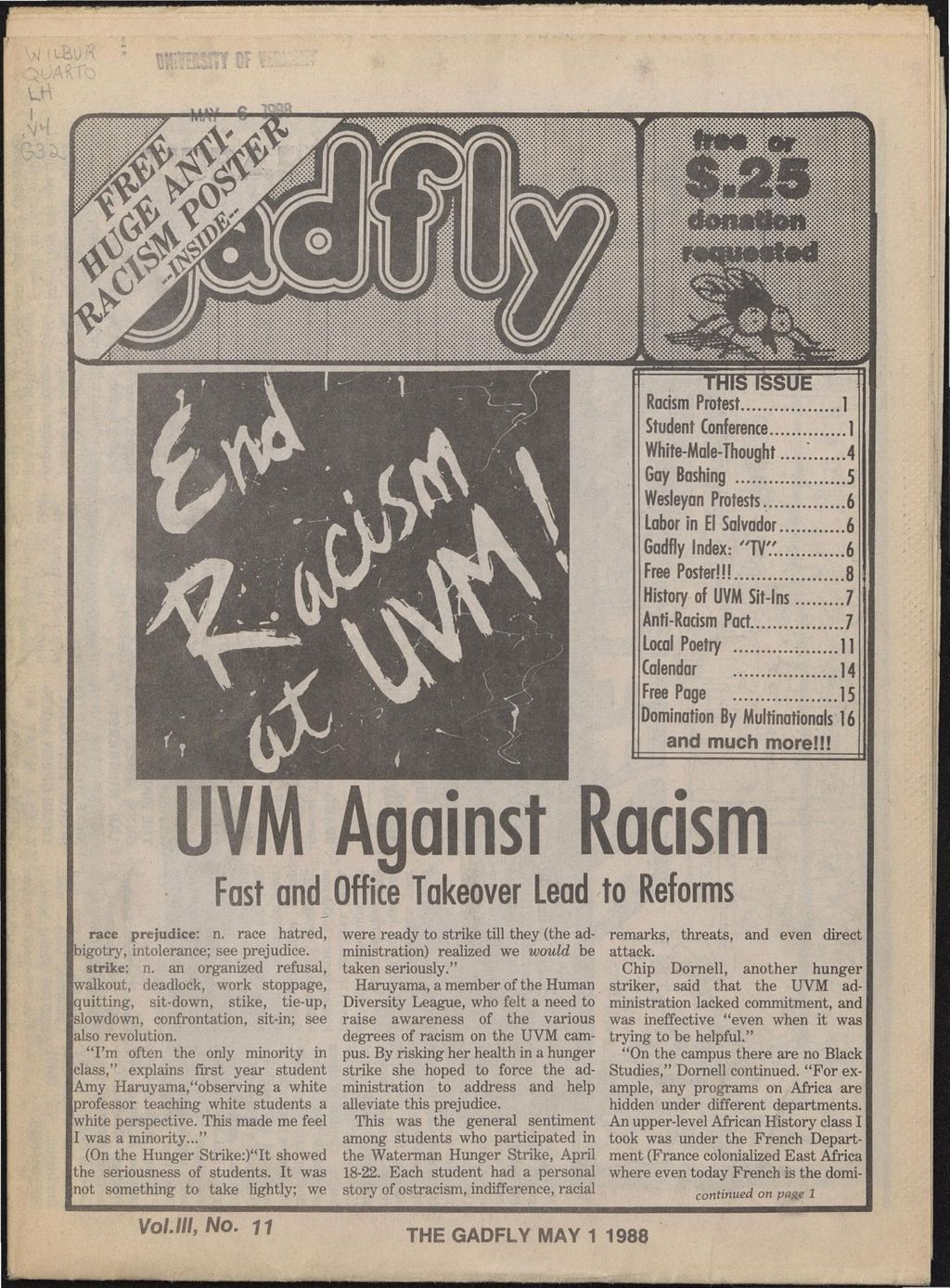 Miniature of The Gadfly : a UVM student newspaper, vol. 03, n. 11