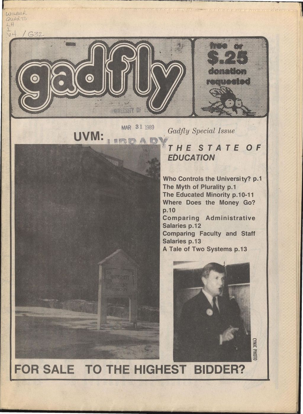 Miniature of The Gadfly : a UVM student newspaper, vol. 04, n. 05