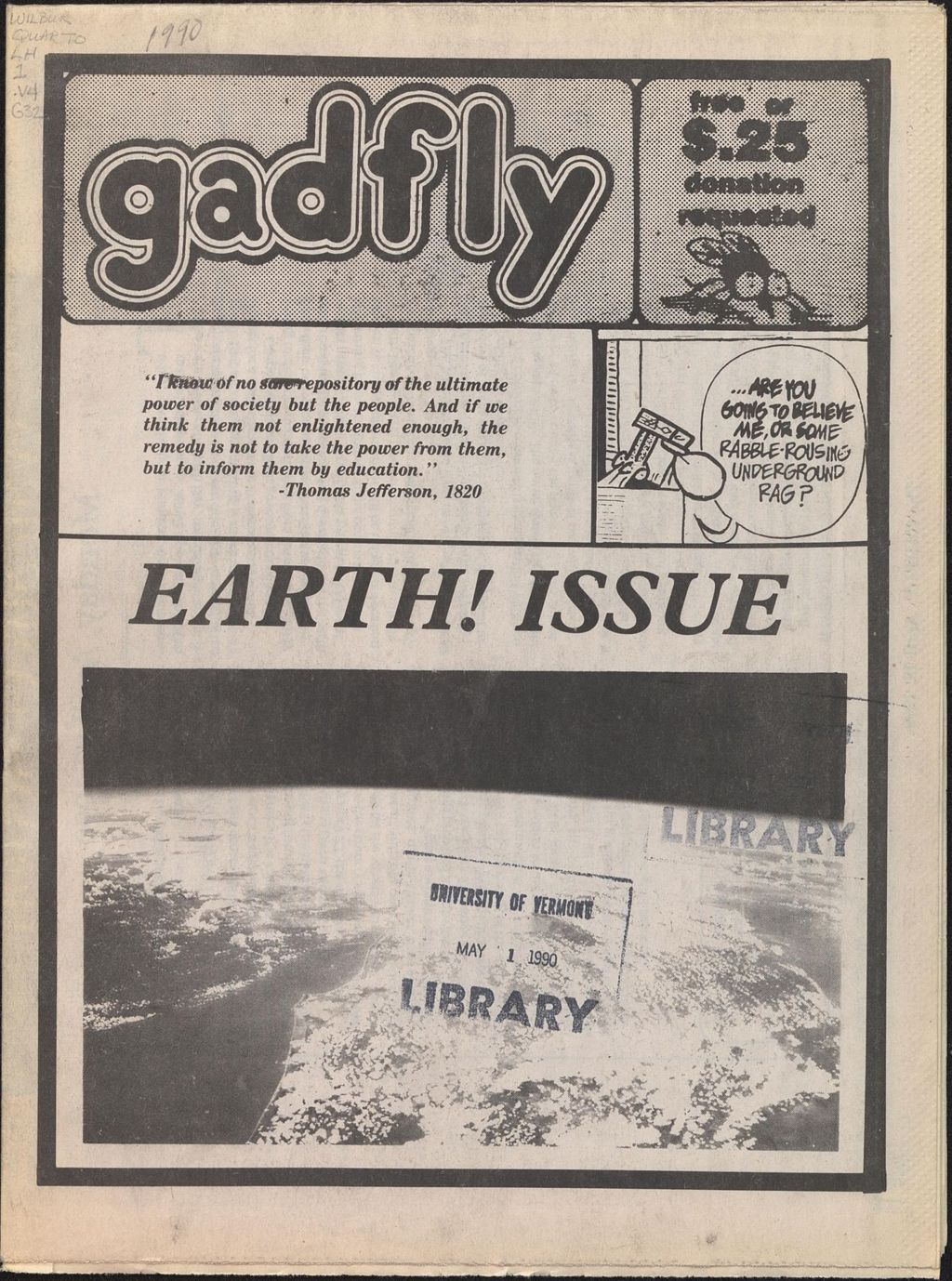 Miniature of The Gadfly : a UVM student newspaper, vol. 05, n. 05