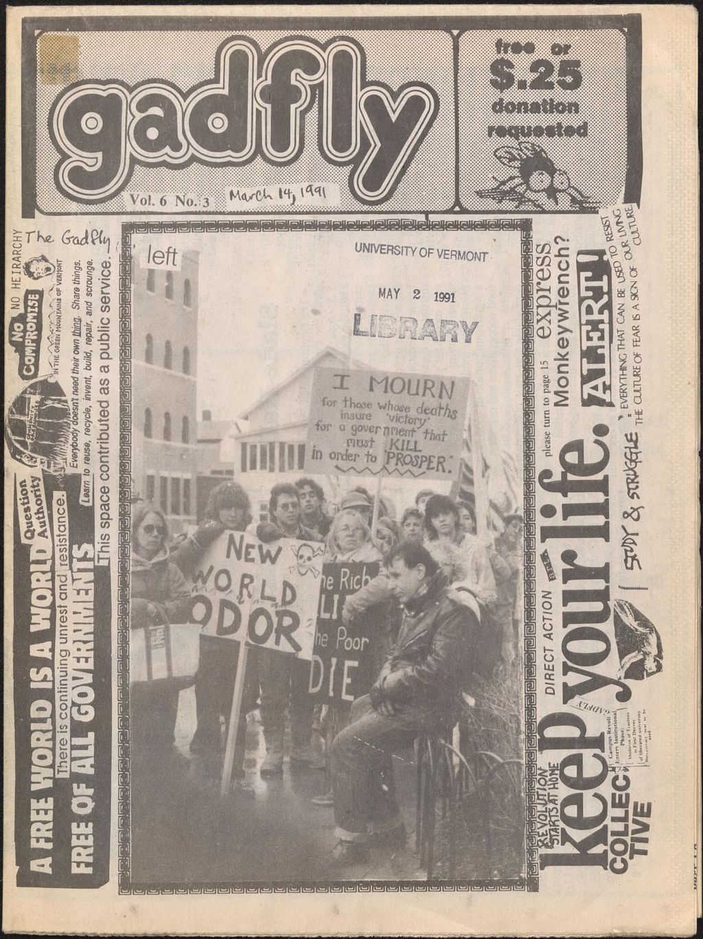 Miniature of The Gadfly : a UVM student newspaper, vol. 06, n. 03