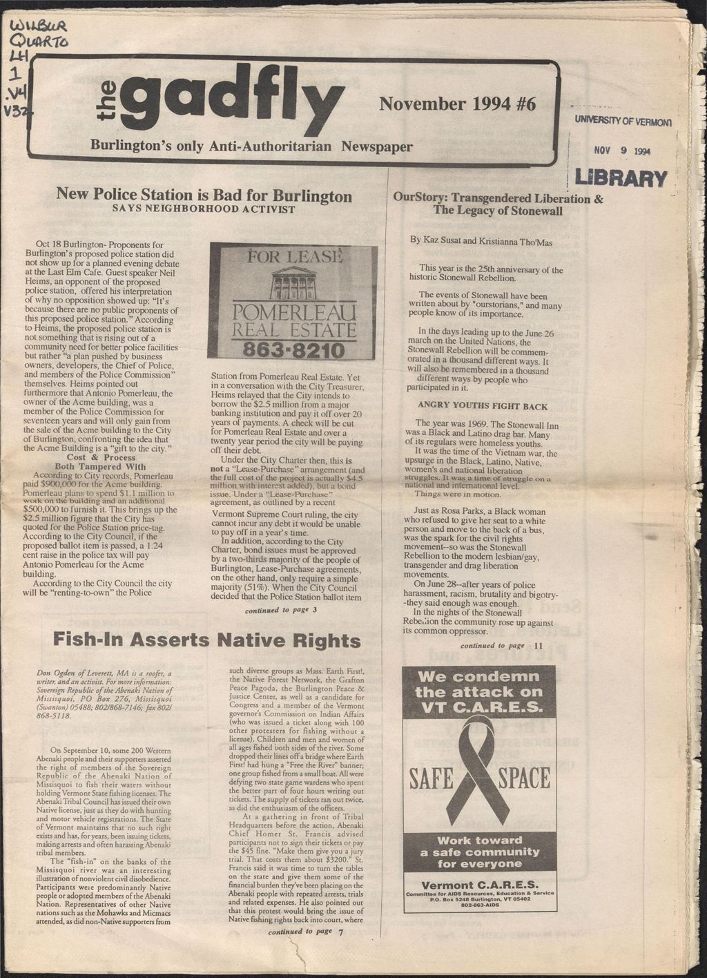 Miniature of The Gadfly : a UVM student newspaper, vol. 10, n. 06