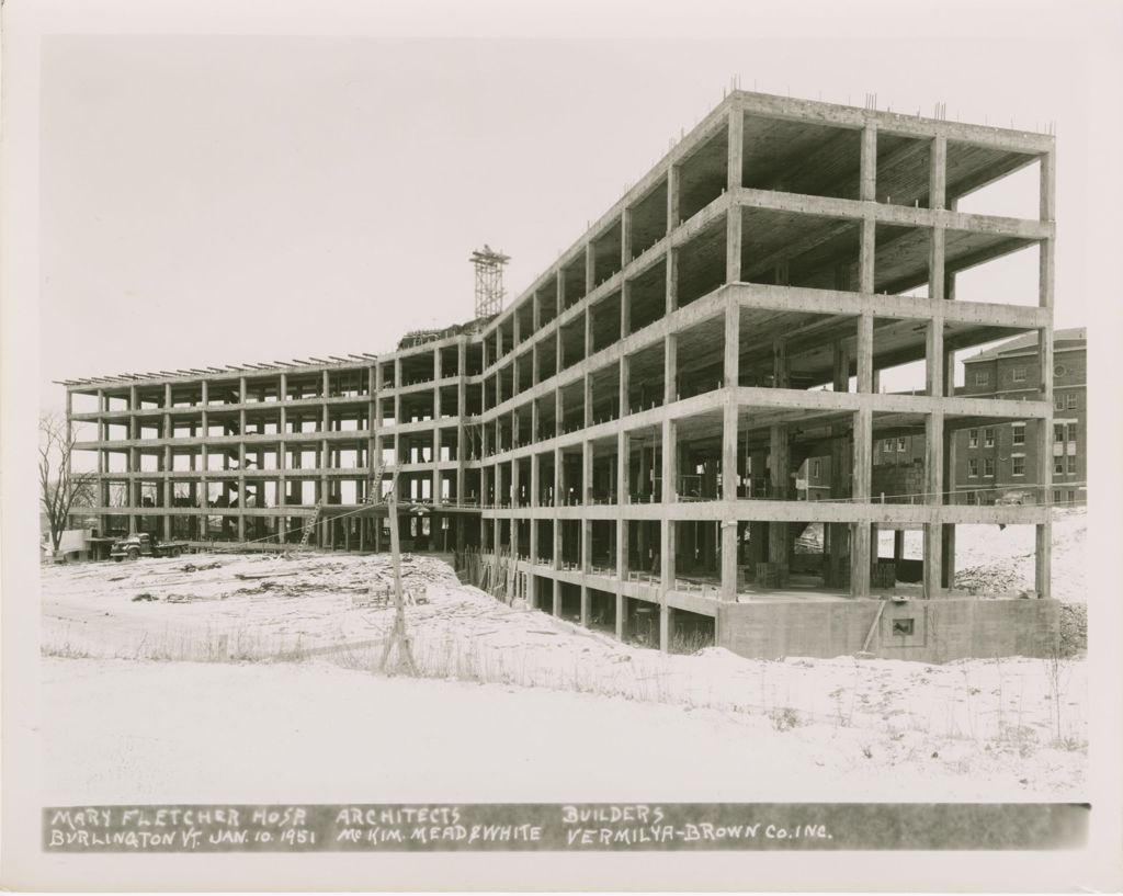 Miniature of Mary Fletcher Hospital, Burlington - Construction