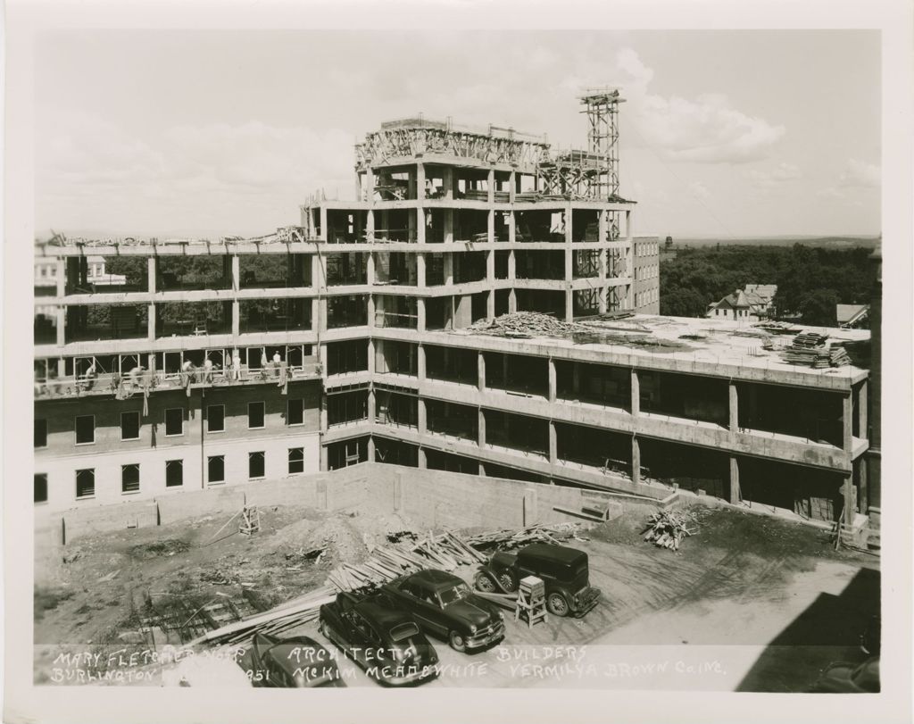 Miniature of Mary Fletcher Hospital, Burlington - Construction