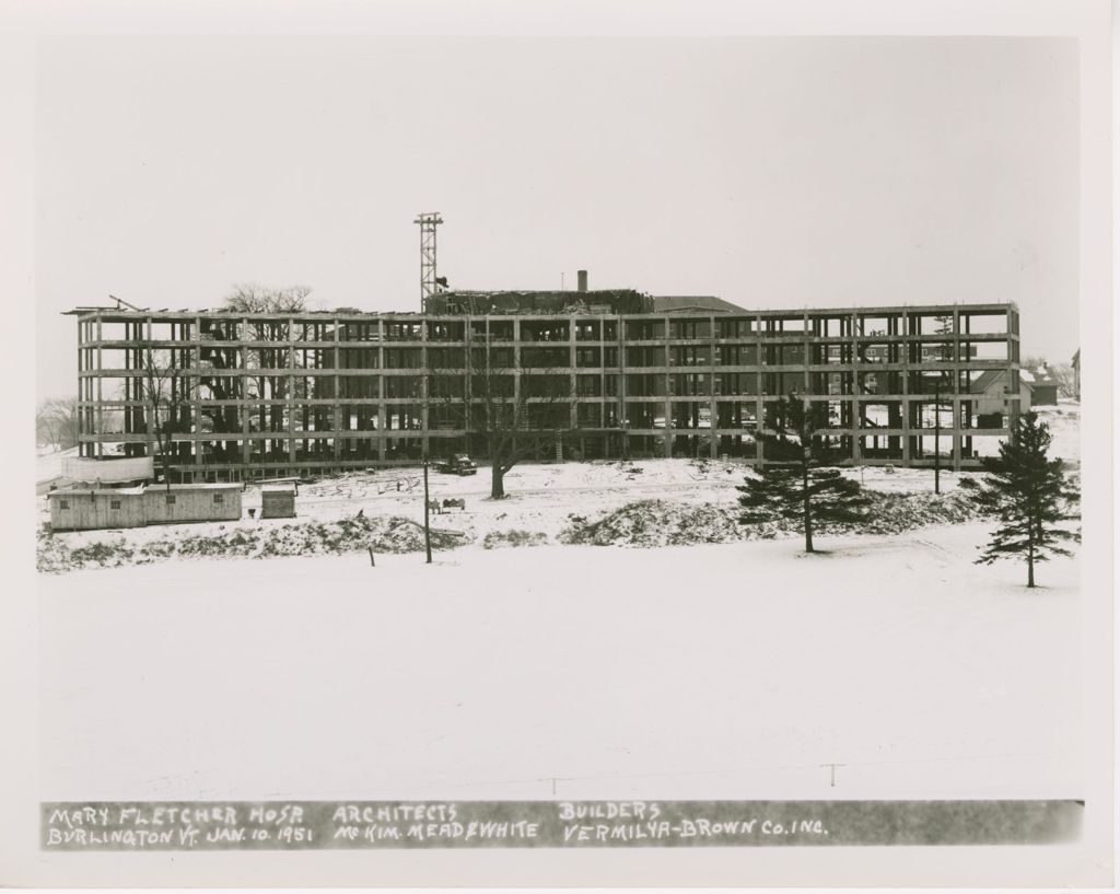 Miniature of Mary Fletcher Hospital, Burlington - Construction