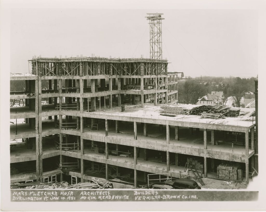 Miniature of Mary Fletcher Hospital, Burlington - Construction