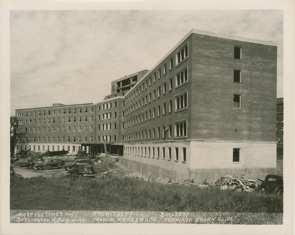 Miniature of Mary Fletcher Hospital, Burlington - Construction