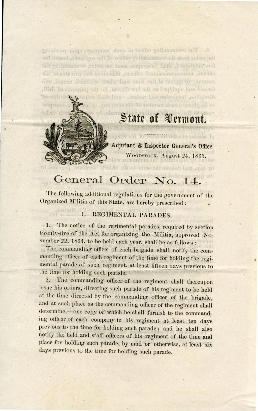 Miniature of General order no. 14