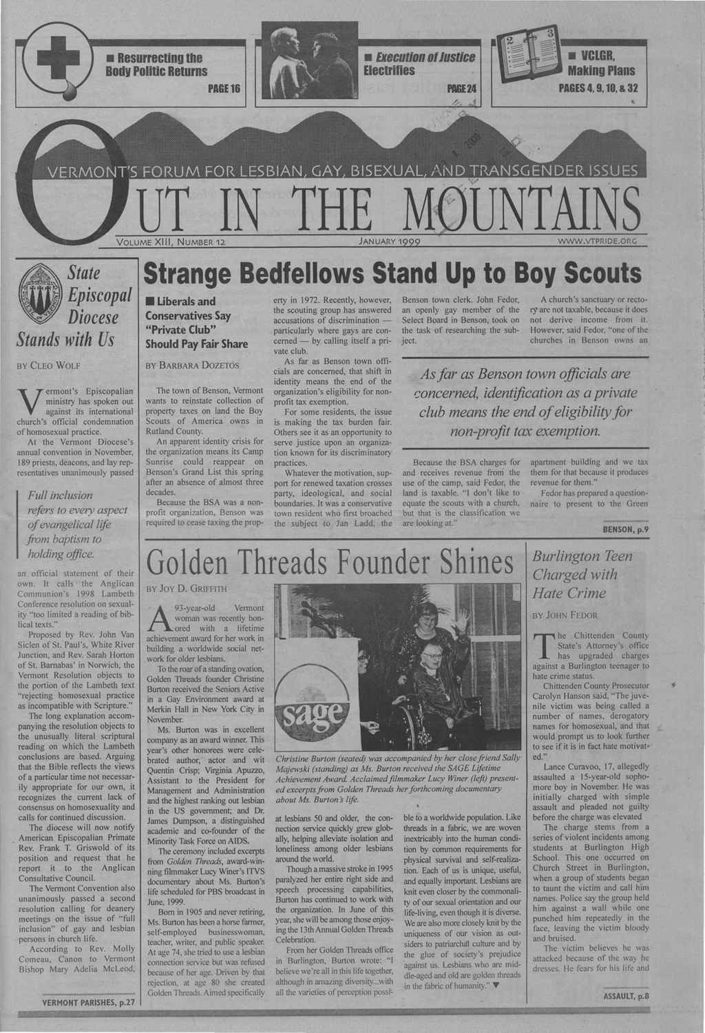 Miniature of Out in the Mountains, January, 1999