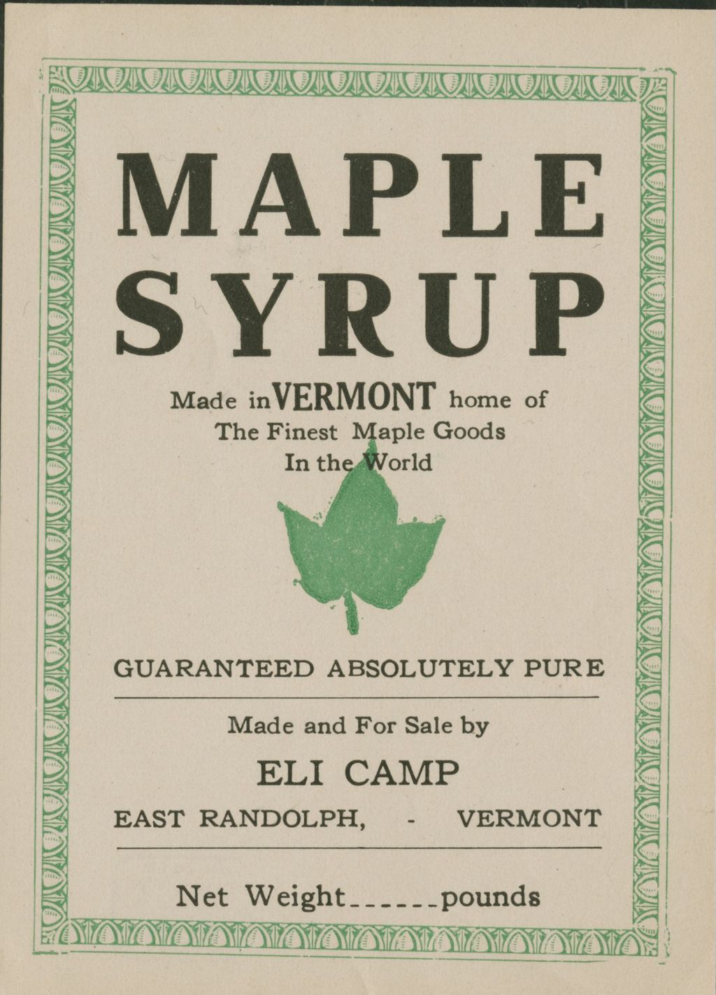 Miniature of Eli Camp Maple Syrup