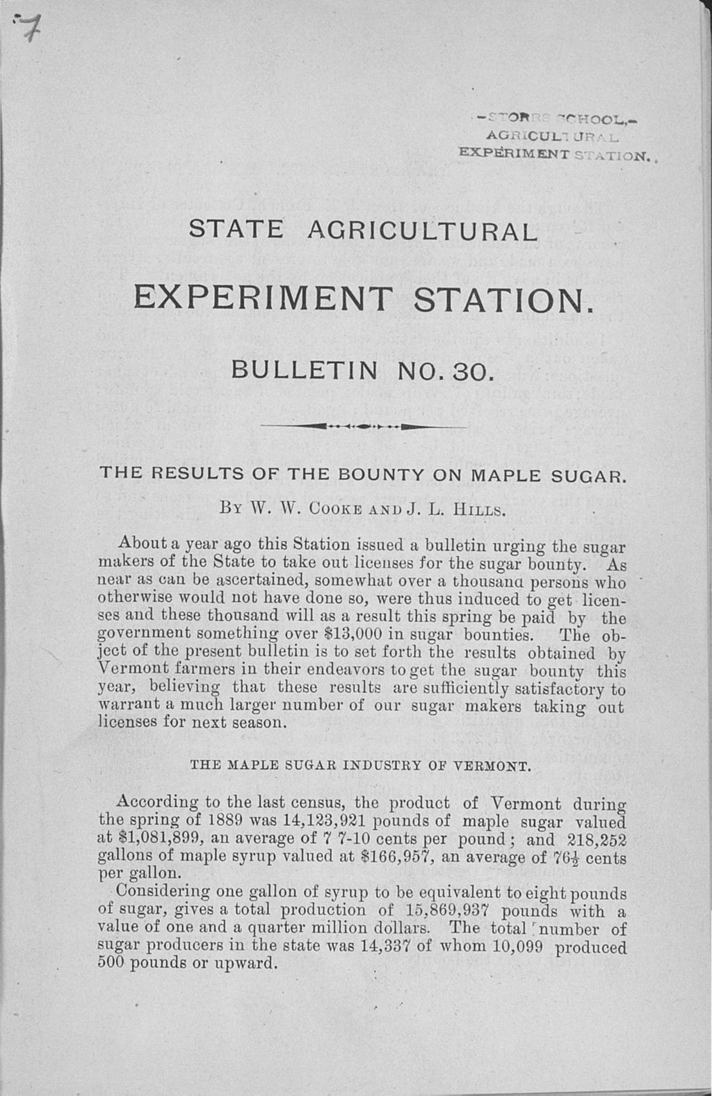 Miniature of The results of the bounty on maple sugar