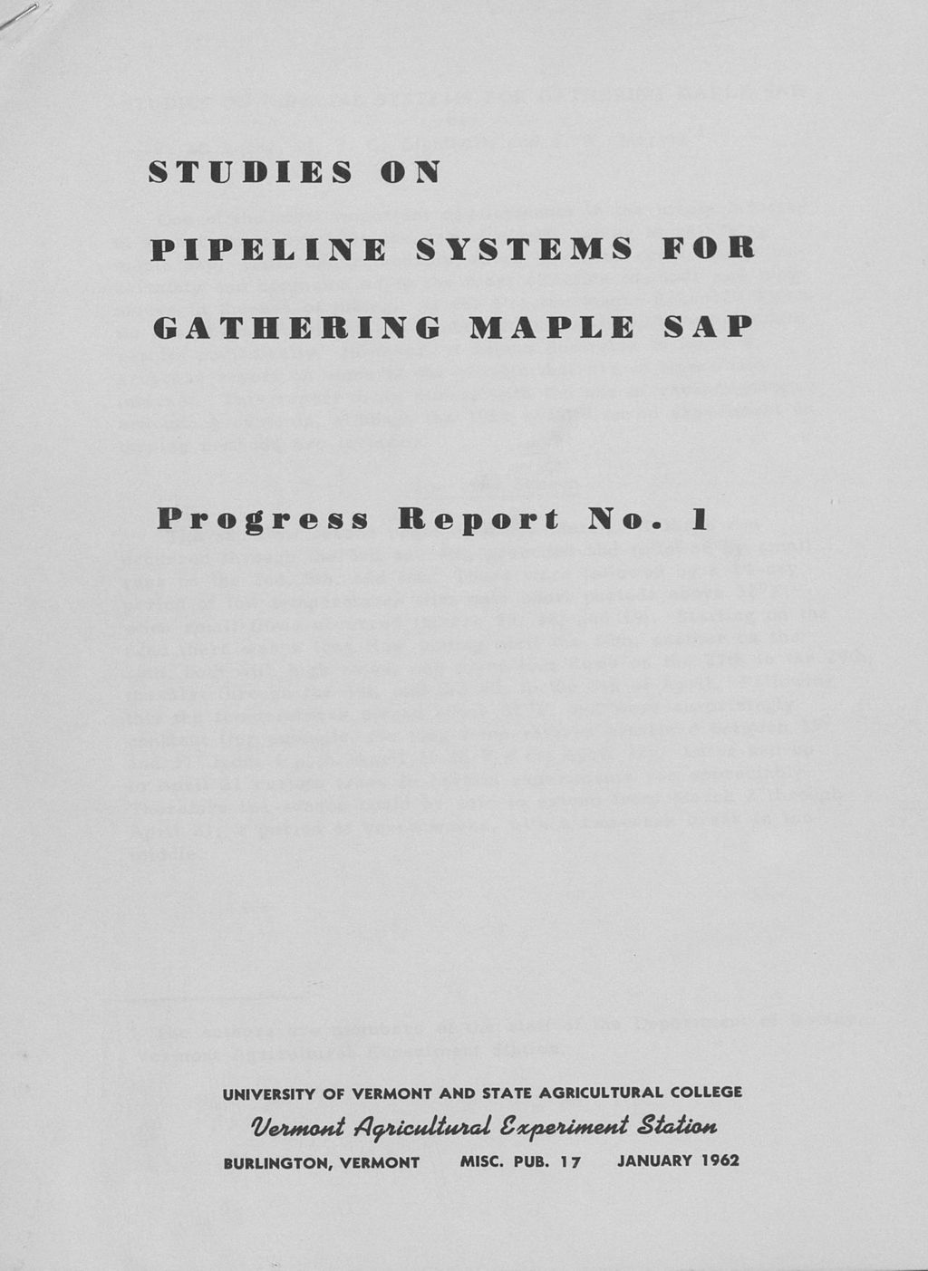 Miniature of Studies on pipeline systems for gathering maple sap