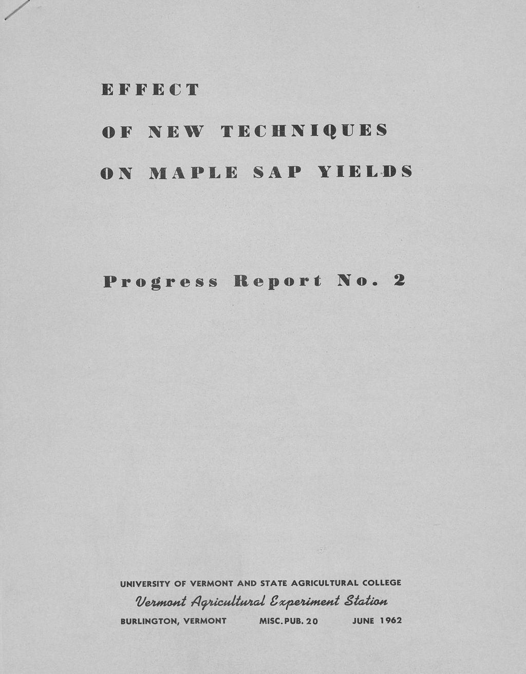 Miniature of Effect of new techniques on maple sap yields