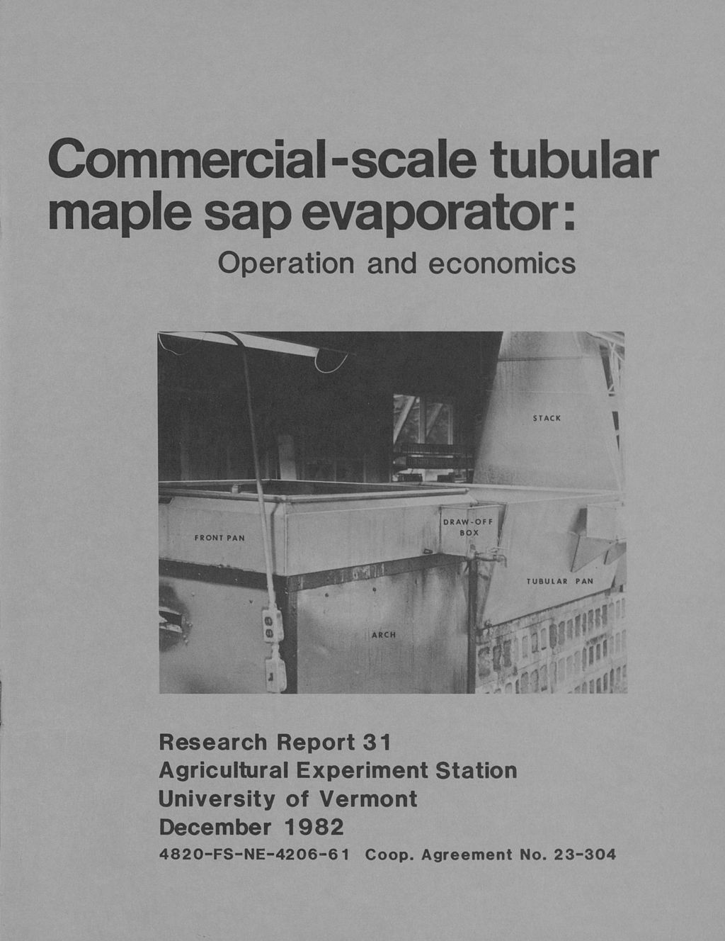 Miniature of Commercial-scale tubular maple sap evaporator : operation and economics