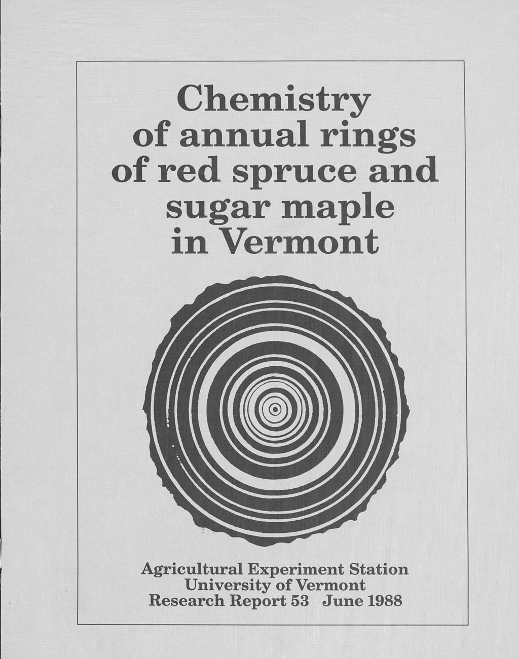 Miniature of Chemistry of annual rings of red spruce and sugar maple in Vermont