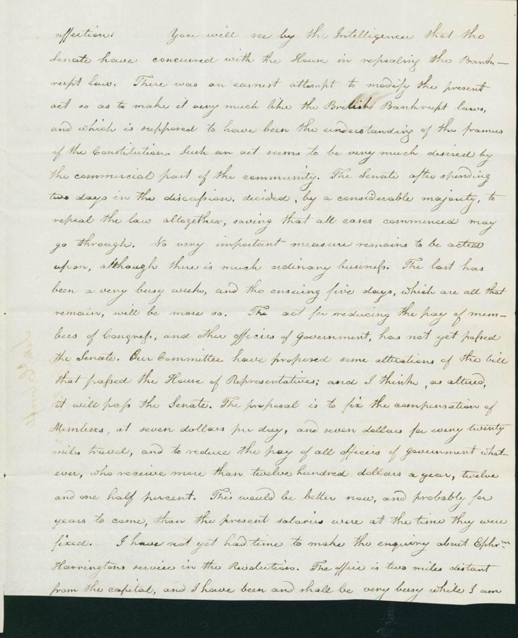 Miniature of Letter to Nathan and Mary Hill, December 11, 1842