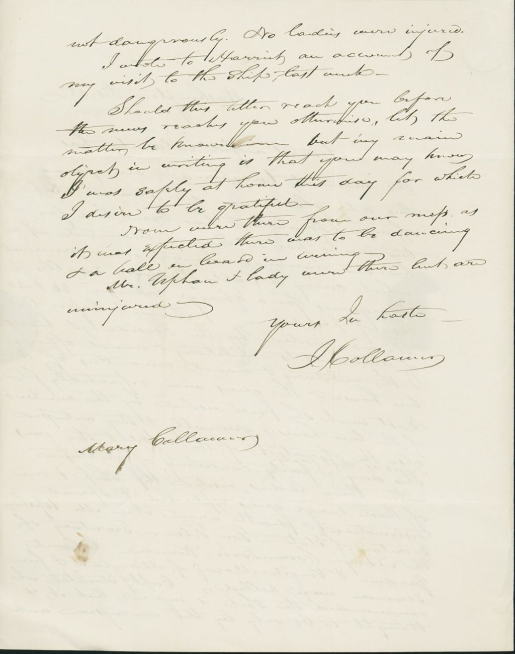 Miniature of Letter to Mary N. Collamer, February 28, 1844