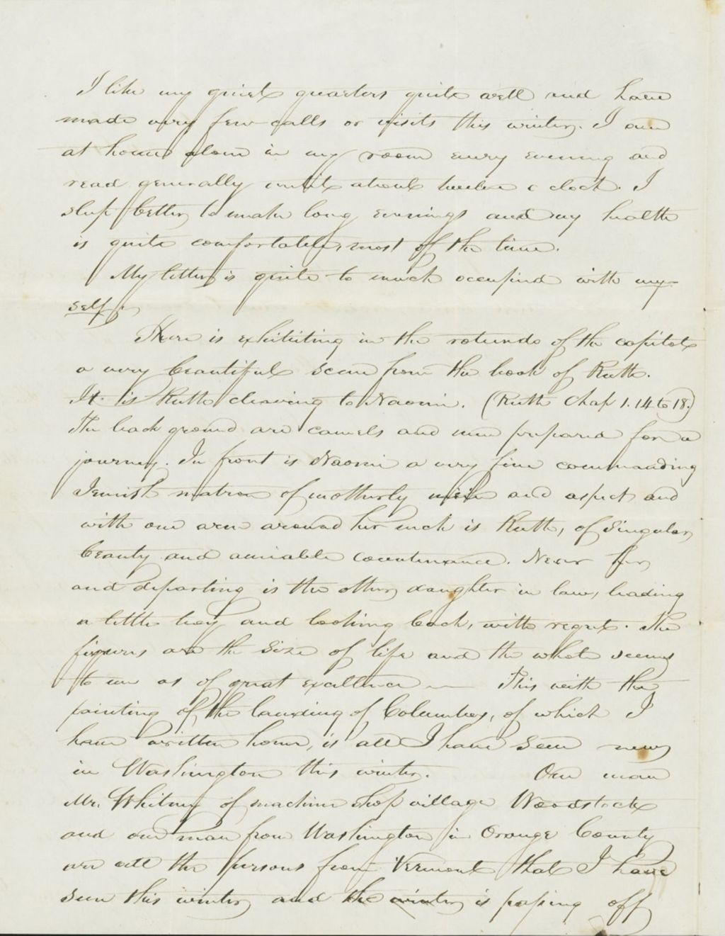 Miniature of Letter to Mary Collamer, January 24, 1847