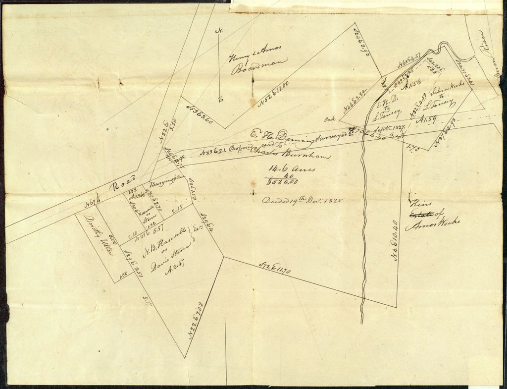 Miniature of Burlington plan of land near the Falls, September 3, 1827