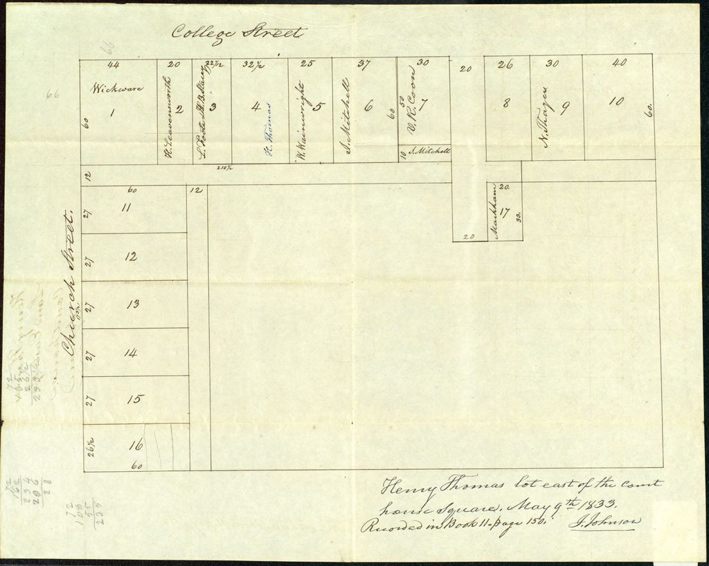 Miniature of Burlington: Henry Thomas land East of Courthouse Square, May 9, 1833