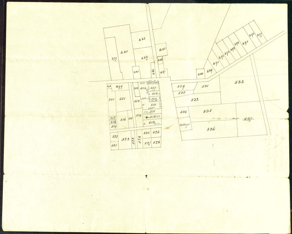 Miniature of Burlington Extract from plan of Pearl Street and about the College, undated