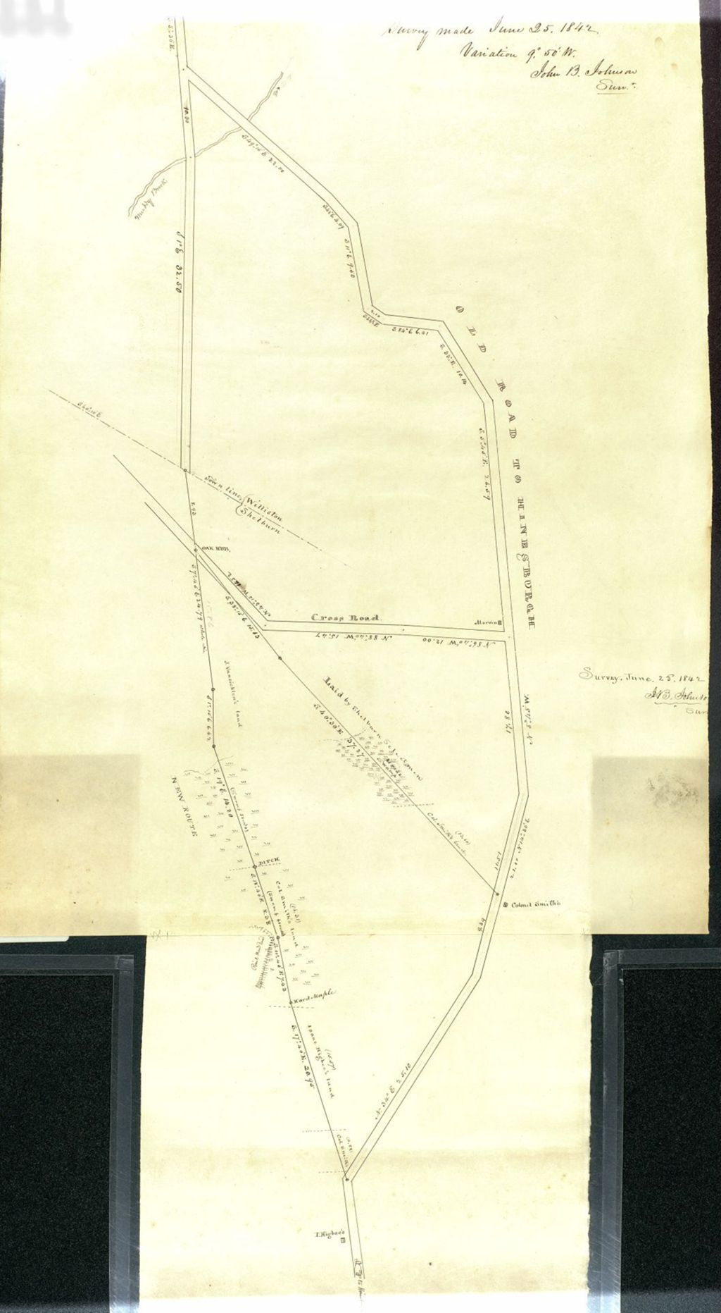 Miniature of Road from Williston and Shelburne to Hinesburg, June 25, 1842