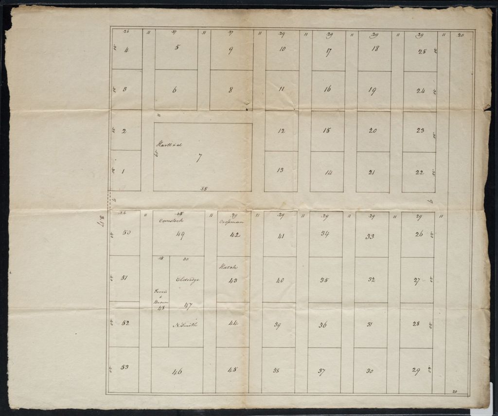 Miniature of Burlington: Plan of burying place near John Eldredge, undated