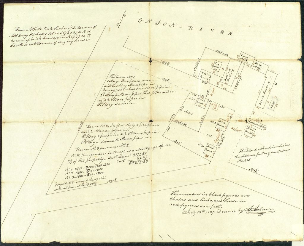 Miniature of Winooski Mills, July 18, 1837