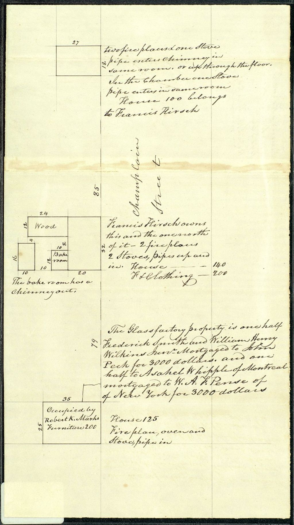 Miniature of Burlington: Francis Hirsch and house occupied by Robert K. Marks, undated