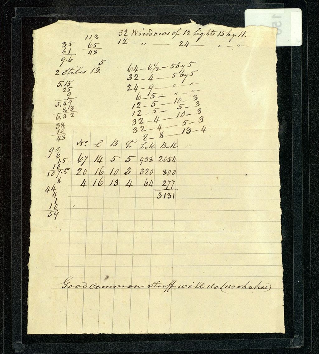 Miniature of Plan for Old Mill building, University of Vermont, Burlington, 1820s