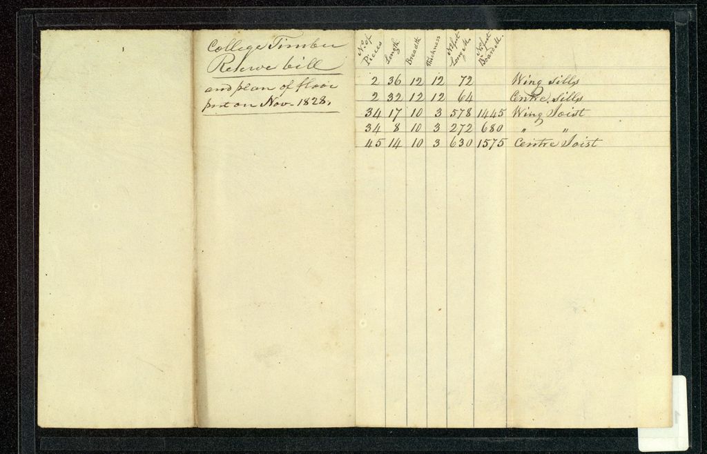 Miniature of Plan for Old Mill building, University of Vermont, Burlington, 1820s